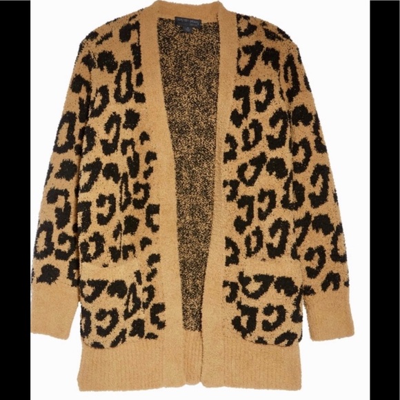 Barefoot Dreams Sweaters Barefoot Dreams Leopard Cardigan Tanblack